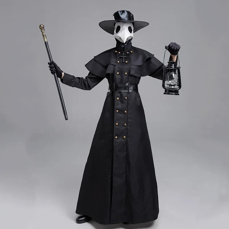 Halloween Plague Doctor Hooded Robe Costume