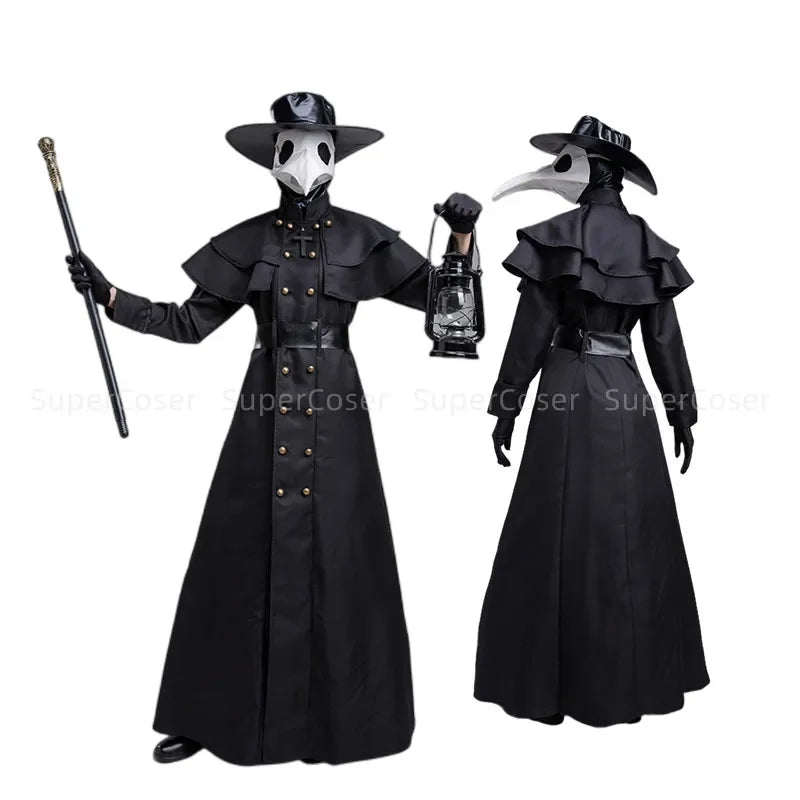 Halloween Plague Doctor Hooded Robe Costume