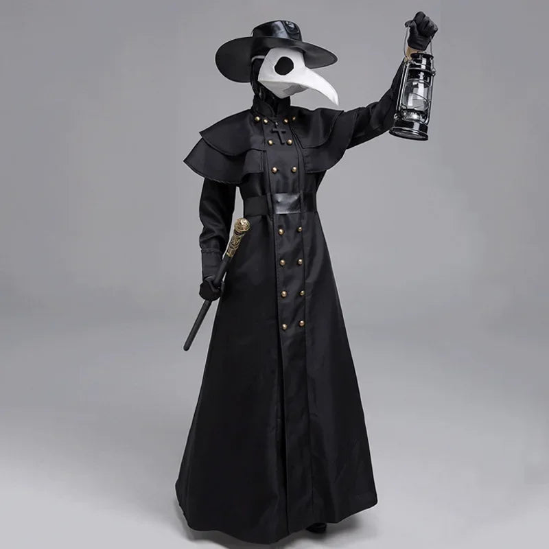 Halloween Plague Doctor Hooded Robe Costume