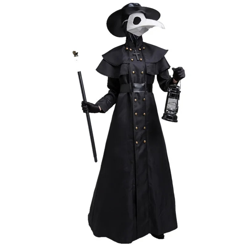 Halloween Plague Doctor Hooded Robe Costume